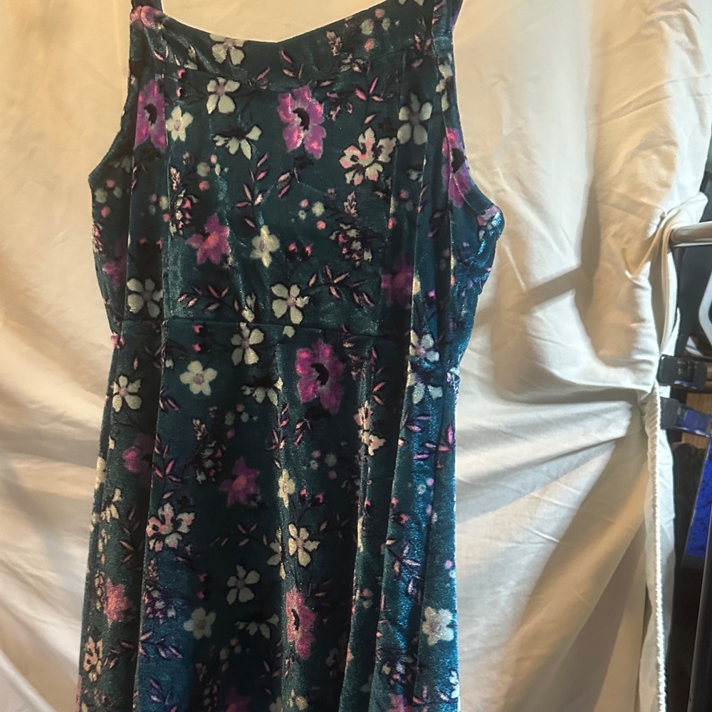 Justice Teal and Purple Floral Midi Dress 7/8 0006